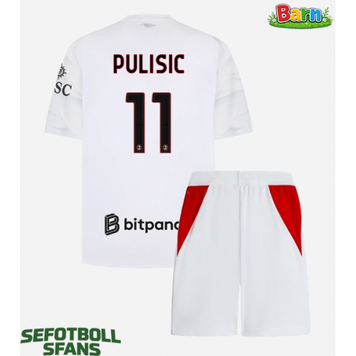 AC Milan Christian Pulisic #11 Bortaställ Barn 2026-27 Kortärmad (+ Korta byxor)